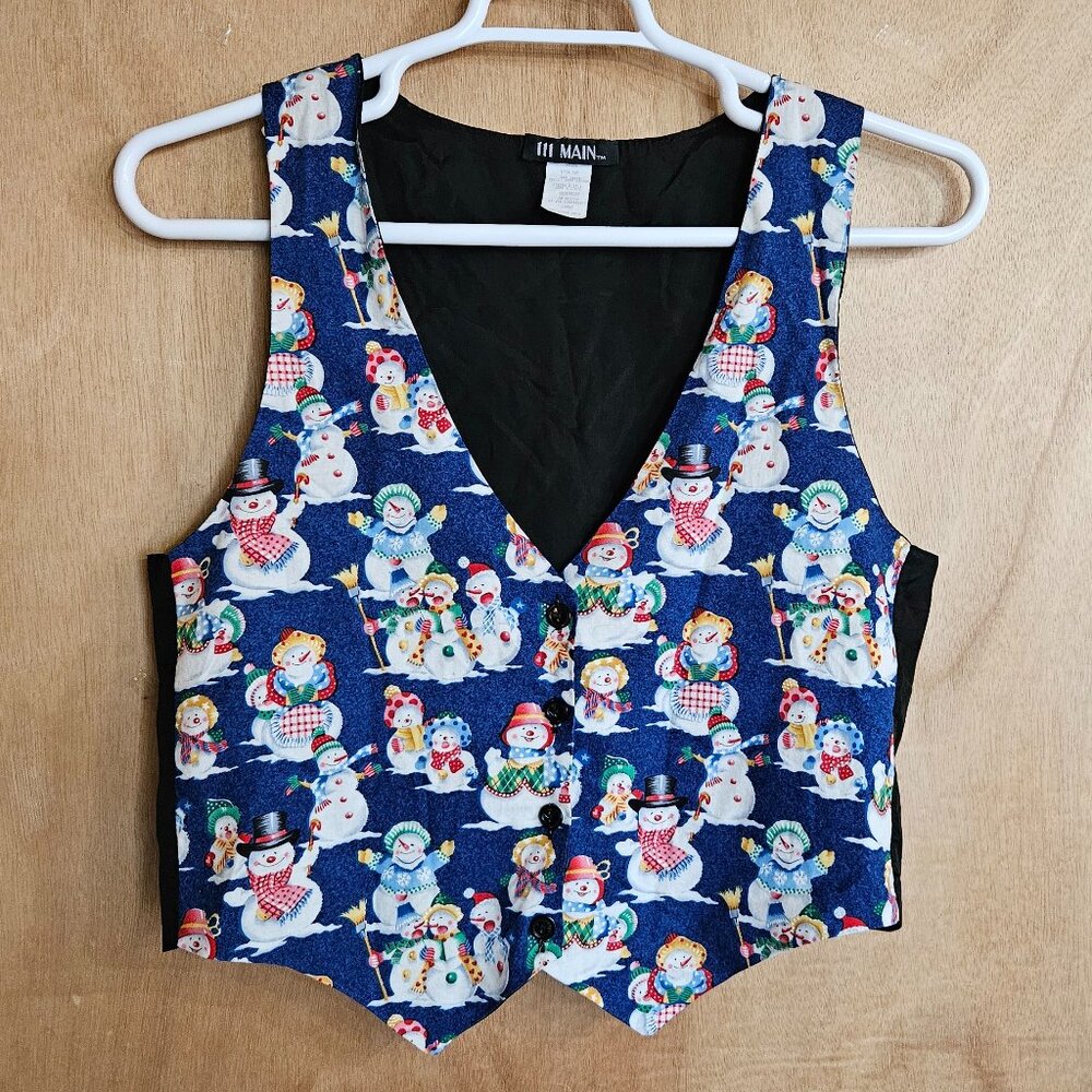 111 Main Vest Holiday Christmas Snowman